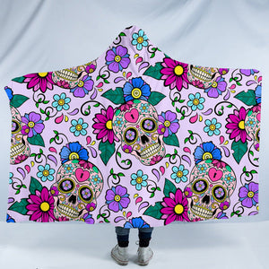 Gaudy Skulls SW0519 Hooded Blanket