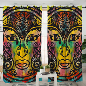 Mayan Themed 2 Panel Curtains