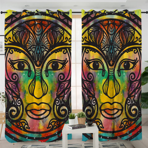 Image of Mayan Themed 2 Panel Curtains