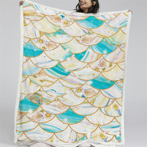 Image of Dragon Scale Sherpa Fleece Blanket - Beddingify
