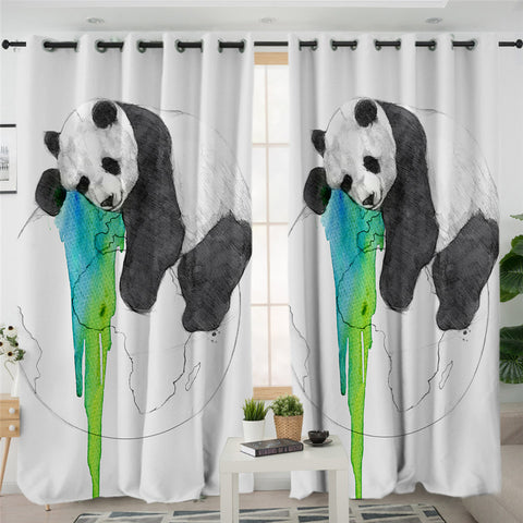 Image of Panda & Globe 2 Panel Curtains