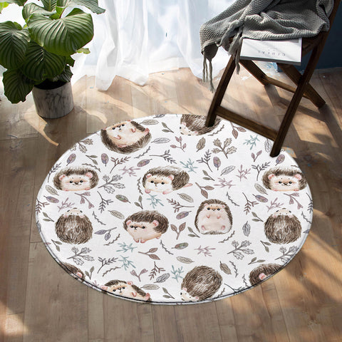 Image of Cute Hedgehog SW1115 Round Rug