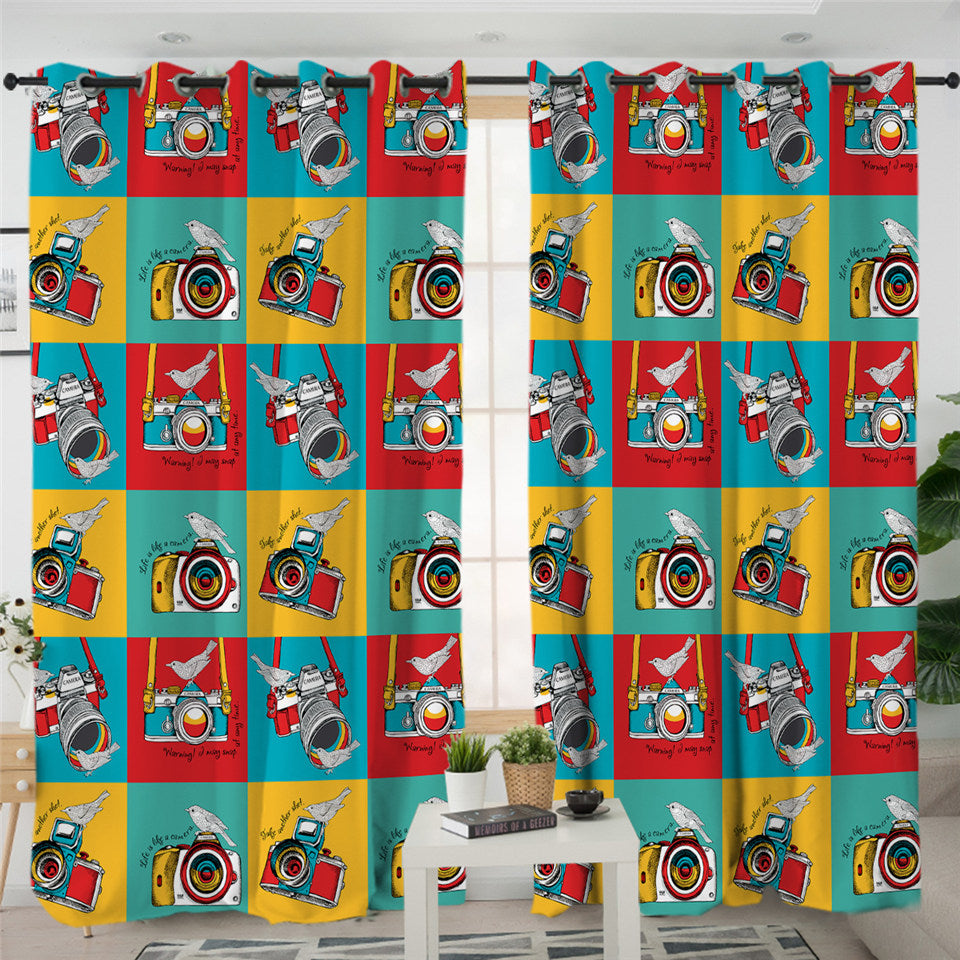 Camera Themed 2 Panel Curtains