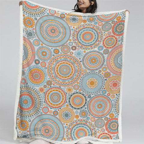 Image of Mandala Round Sherpa Fleece Blanket - Beddingify