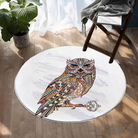 Image of Stylized Owl SW0091 Round Rug