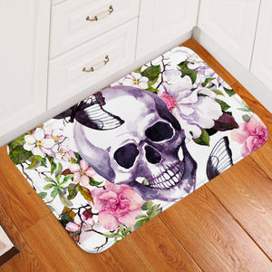 Skull & Flowers Door Mat