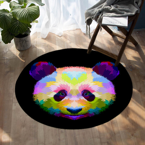 Image of Multicolored Panda SW0072 Round Rug