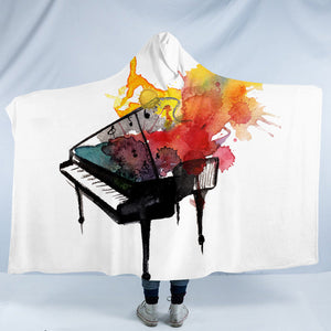 Color Splashed Piano SW0988 Hooded Blanket