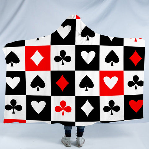 Image of Card Suits SW1381 Hooded Blanket