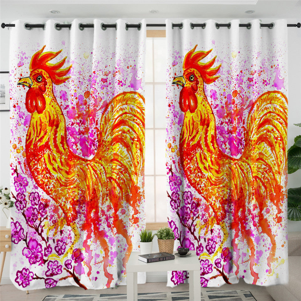 Red Rooster 2 Panel Curtains