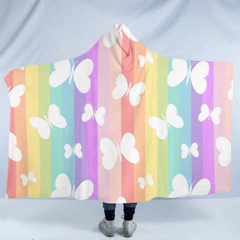 Image of Rainbow Butterfly SW1008 Hooded Blanket