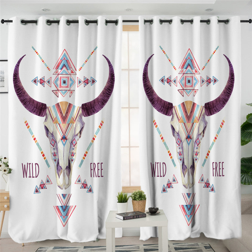 Tribal Trophy Head 2 Panel Curtains