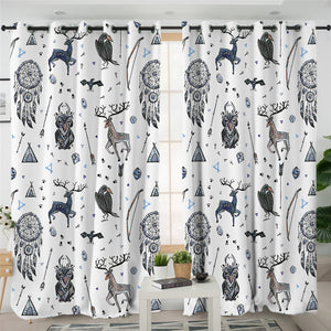 Tribal Life Motif 2 Panel Curtains