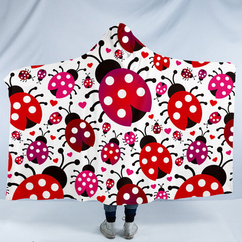 Image of Ladybug Themed SW1185 Hooded Blanket