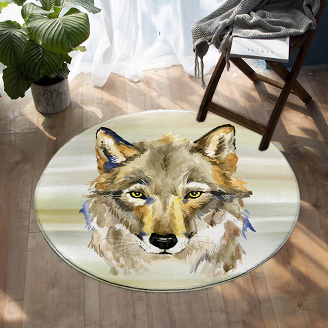 Image of Wolf Mugshot SW0992 Round Rug