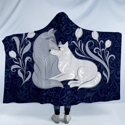 Image of Wolf Couple SW0052 Hooded Blanket