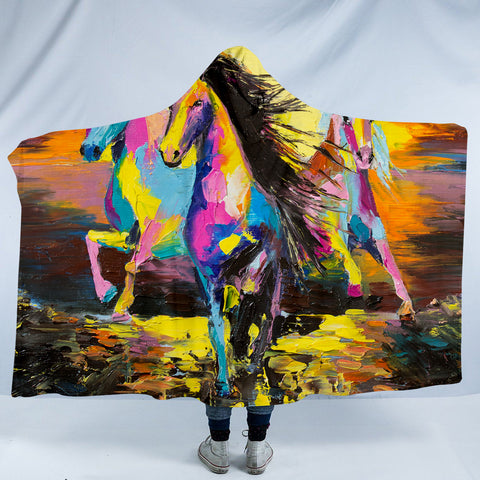Image of Painted Horse SW0495 Hooded Blanket