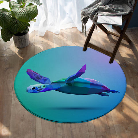 Image of 3D Turtle SW0538 Round Rug