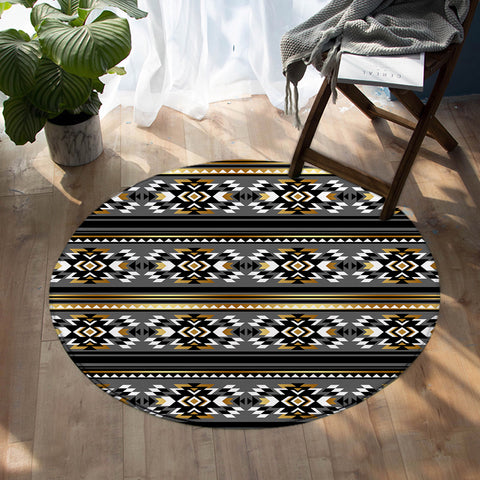 Image of Stripe Line Decoration SW0490 Round Rug