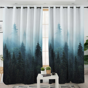 Dew Forest Themed 2 Panel Curtains