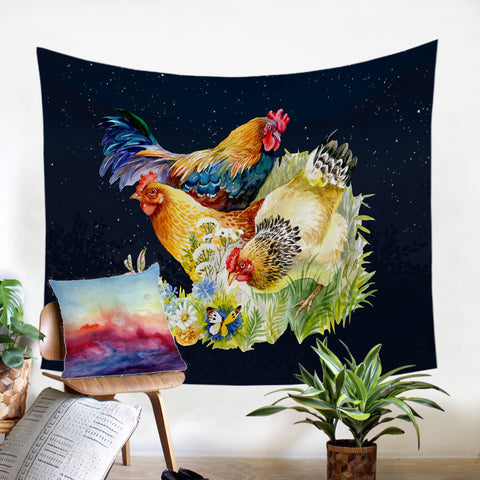 Image of Chicken Garden SW1193 Tapestry