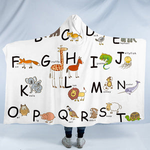 English Alphabet SW0498 Hooded Blanket