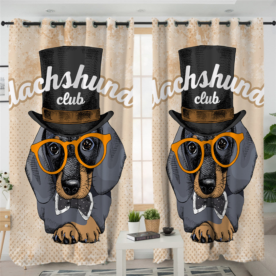 Dachshund Club 2 Panel Curtains