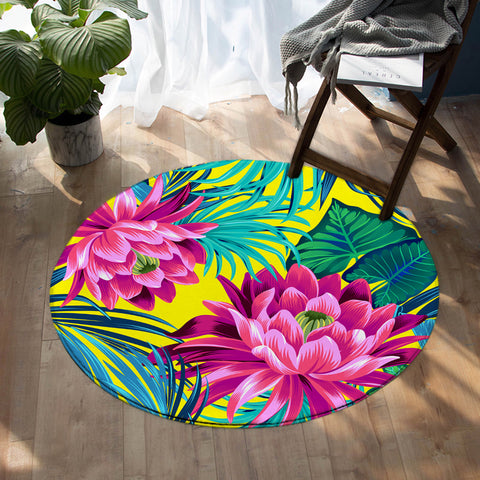 Image of Tropical Flowers SW0457 Round Rug