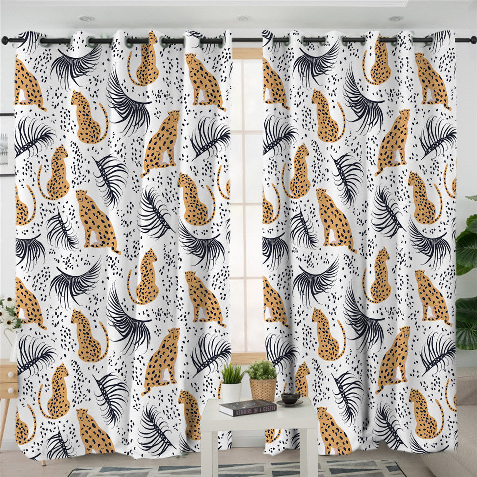 Tiny Cheetah Themed 2 Panel Curtains
