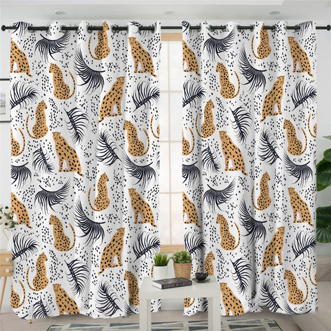 Image of Tiny Cheetah Themed 2 Panel Curtains