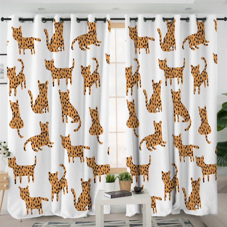 Baby Cheetah Themed SWGG2510 2 Panel Curtains