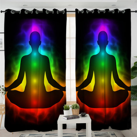 Image of Chakra Yoga 2 Panel Curtains