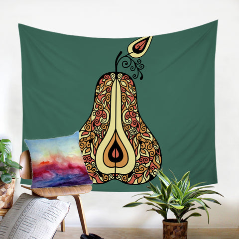 Image of Stylized Pear SW0744 Tapestry