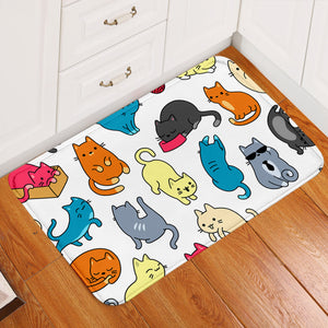 Colored Cat Patterns Door Mat