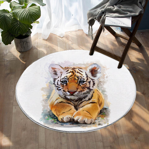 Image of Tiger Cub SW0030 Round Rug