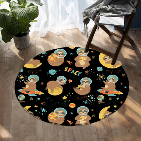 Image of Space Sloth SW1119 Round Rug