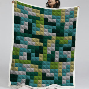 Puzzle Piece Themed Sherpa Fleece Blanket - Beddingify