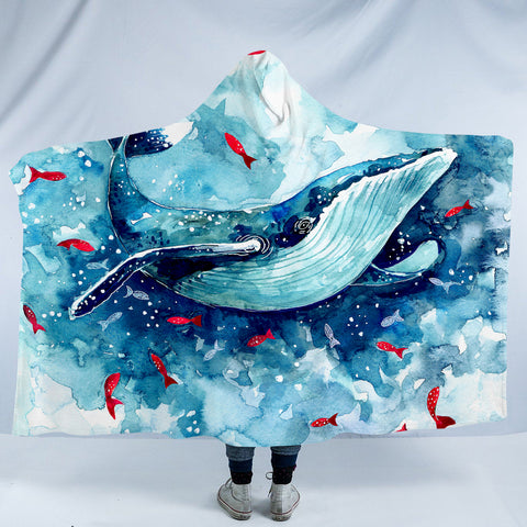 Image of Blue Whale SW0999 Hooded Blanket