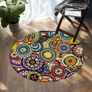 Stylized Rings SW0449 Round Rug