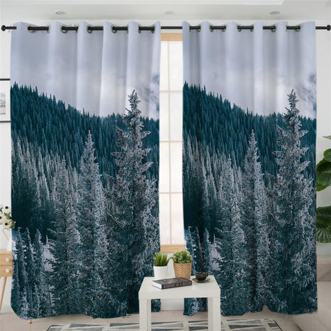 Image of Cold Pine Forest 2 Panel Curtains