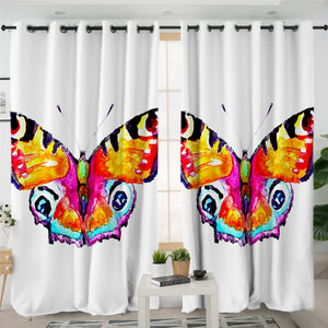 Colorful Butterfly 2 Panel Curtains