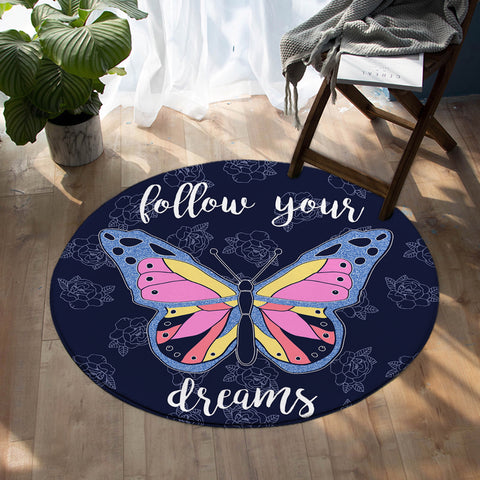 Image of Dreamy Butterfly SW1102 Round Rug