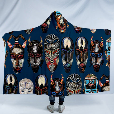 Image of Tribal Face Collection SW0874 Hooded Blanket