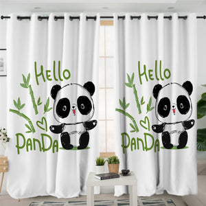 Hello Panda Cub 2 Panel Curtains