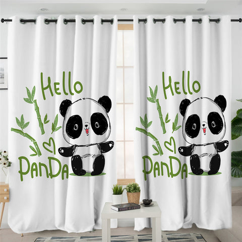 Image of Hello Panda Cub 2 Panel Curtains