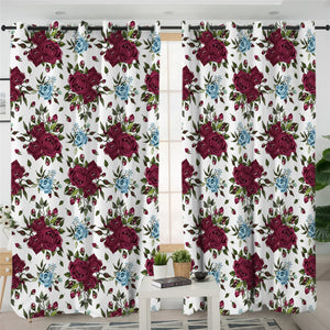 Rosebuds Motif 2 Panel Curtains