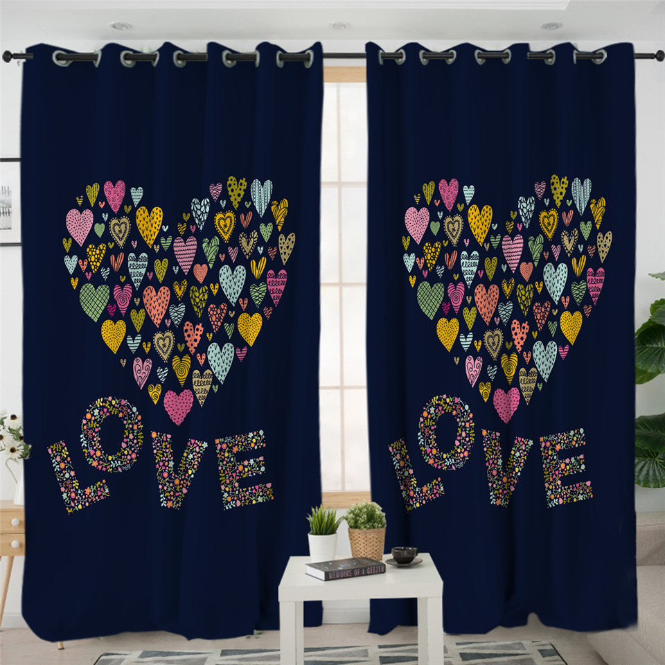 Love In Love 2 Panel Curtains