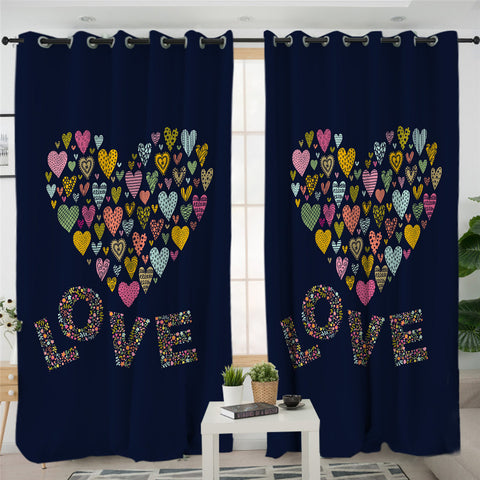 Image of Love In Love 2 Panel Curtains