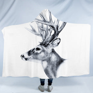 Antler Sketch SW0013 Hooded Blanket