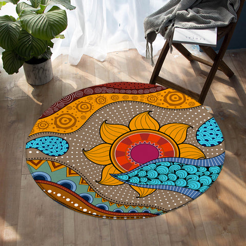 Image of Sun & Clouds SW0458 Round Rug